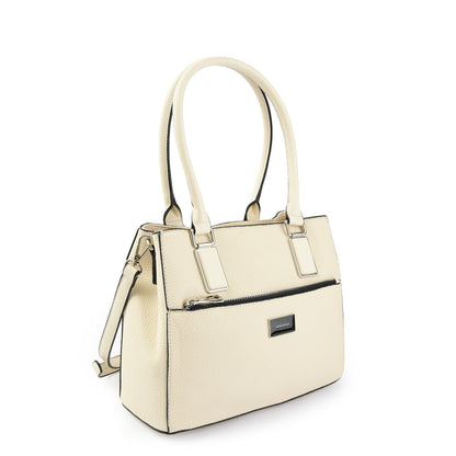 amphora kirya cartera dos asas tres divisiones blanco crudo