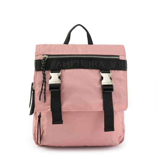 amphora mayna mochila con tapa rosado claro
