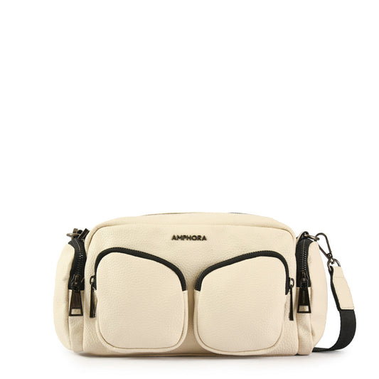 Medium ecru white bazan shoulder bag