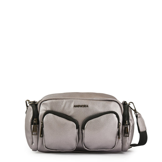 Medium dark silver bazan crossbody bag