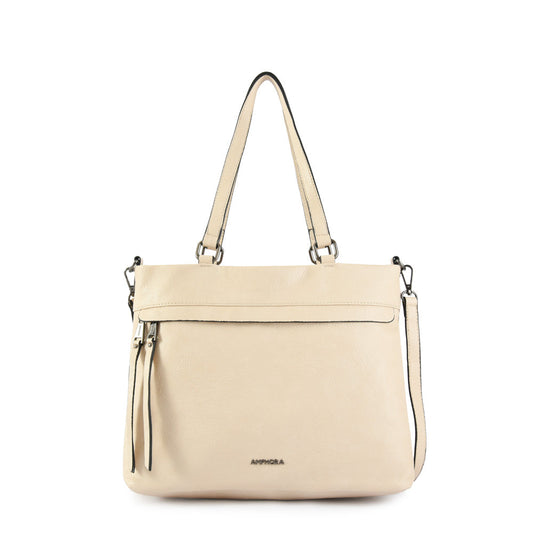 Wallet Two Handles Three divisions large beige balezi