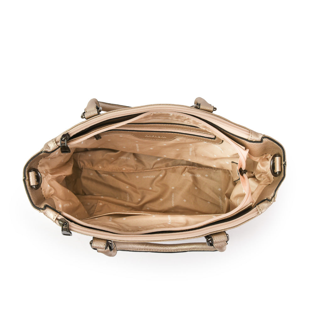 Wallet Two Handles Three medium divisions light gold lelaina