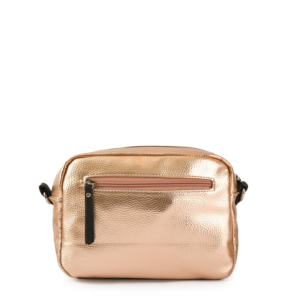 Medium metallic pink crossbody bag