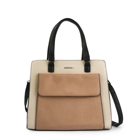 amphora nyba cartera dos asas tres divisiones mediana blanco crudo