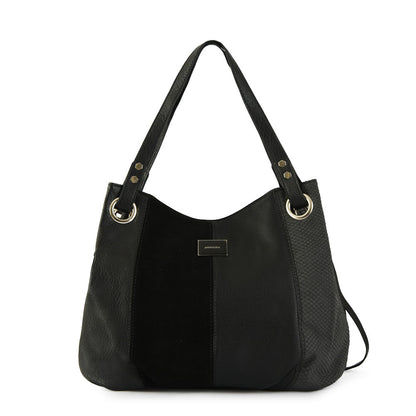 Wallet Two Handles Three medium divisions textured black lille