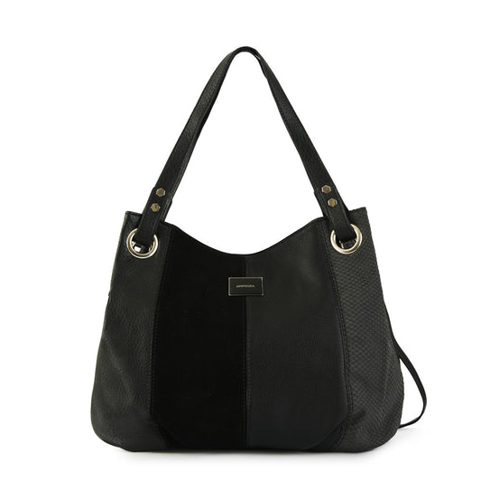 Wallet Two Handles Three medium divisions textured black lille