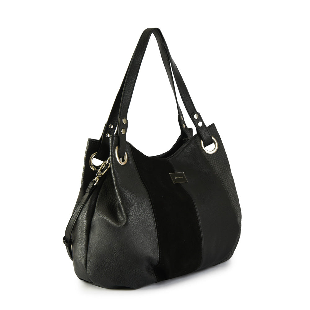 Wallet Two Handles Three medium divisions textured black lille