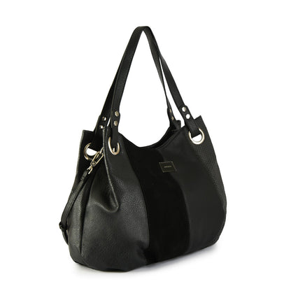 Wallet Two Handles Three medium divisions textured black lille