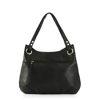 Wallet Two Handles Three medium divisions textured black lille