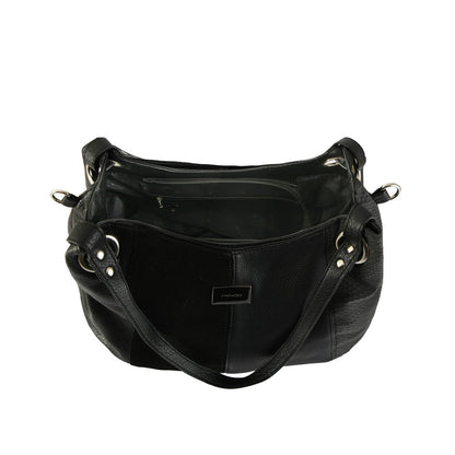 Wallet Two Handles Three medium divisions textured black lille