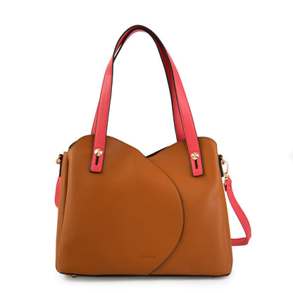 amphora tulipan cartera dos asas tres divisiones mediana café