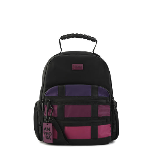 Large textured black everest backpack