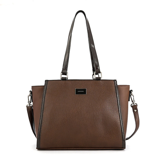 Wallet Two Handles Three divisions large rachel dark brown