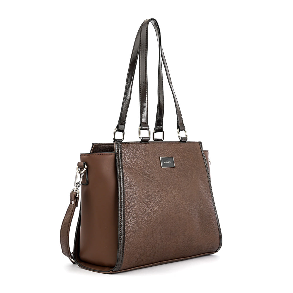 Wallet Two Handles Three divisions large rachel dark brown