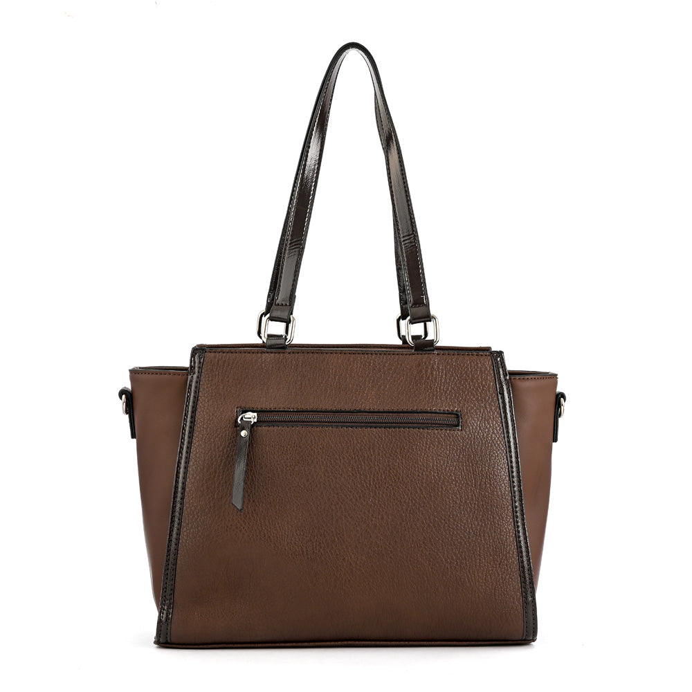 Wallet Two Handles Three divisions large rachel dark brown