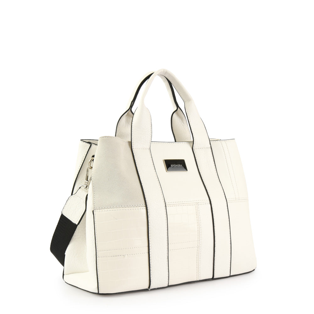 Wallet Two Handles Three divisions Medium Renate White