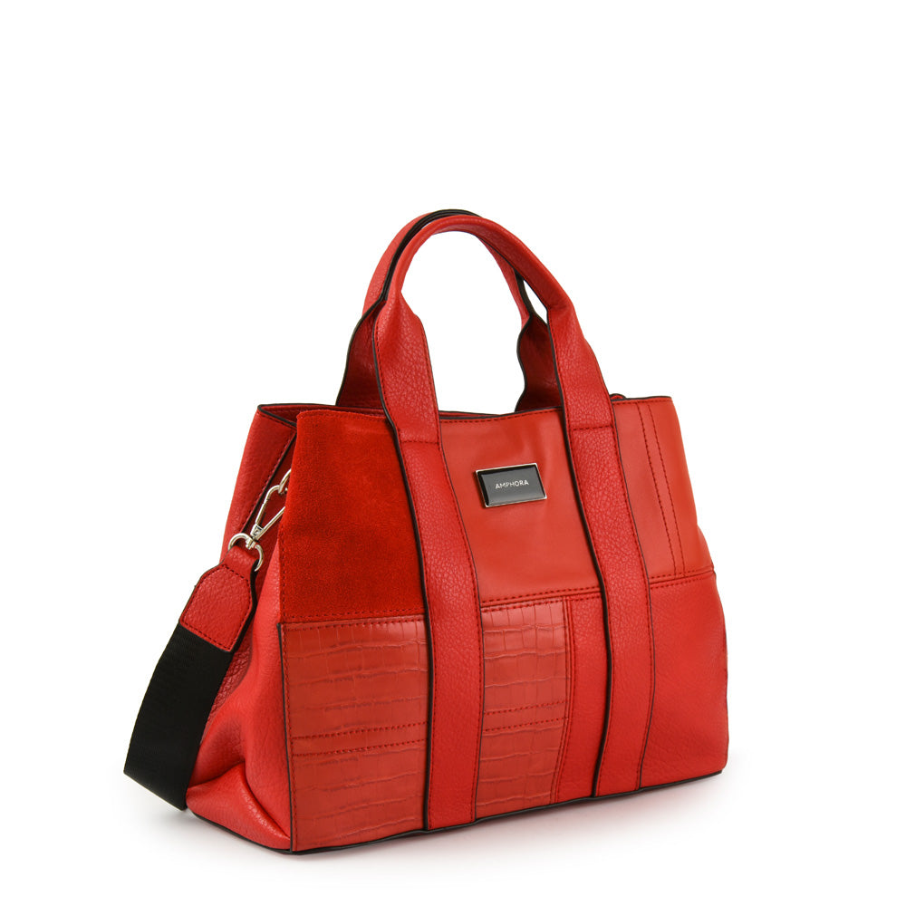 Wallet Two Handles Three divisions Medium Renate Red