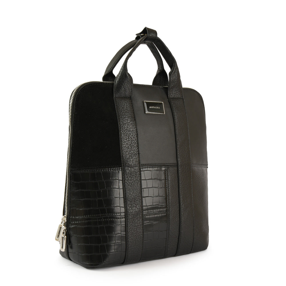 Renate Black Medium Backpack