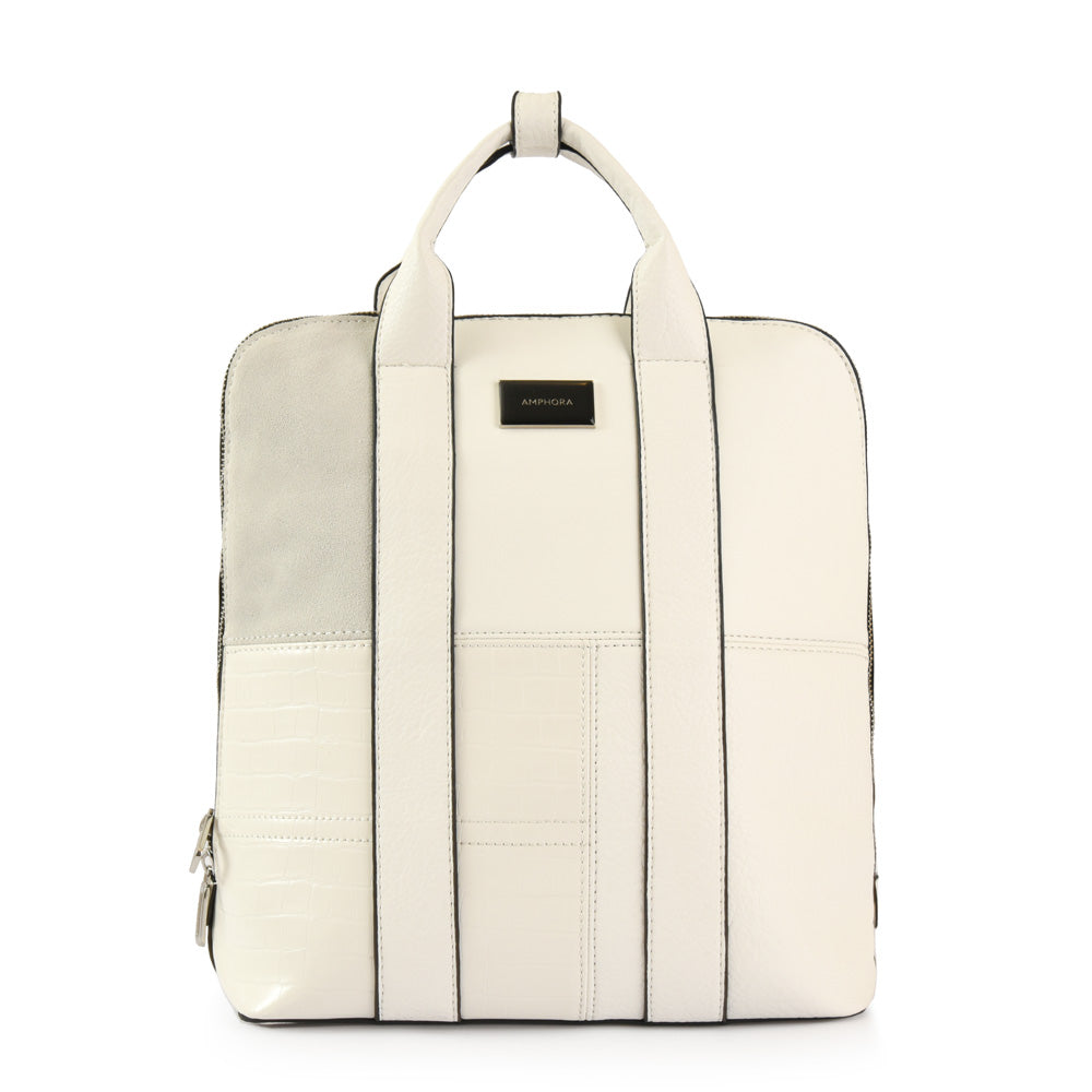 Renate White Medium Backpack