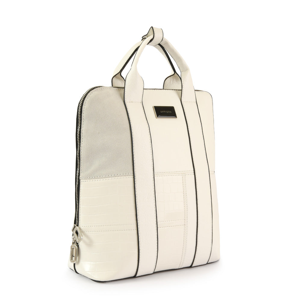 Renate White Medium Backpack