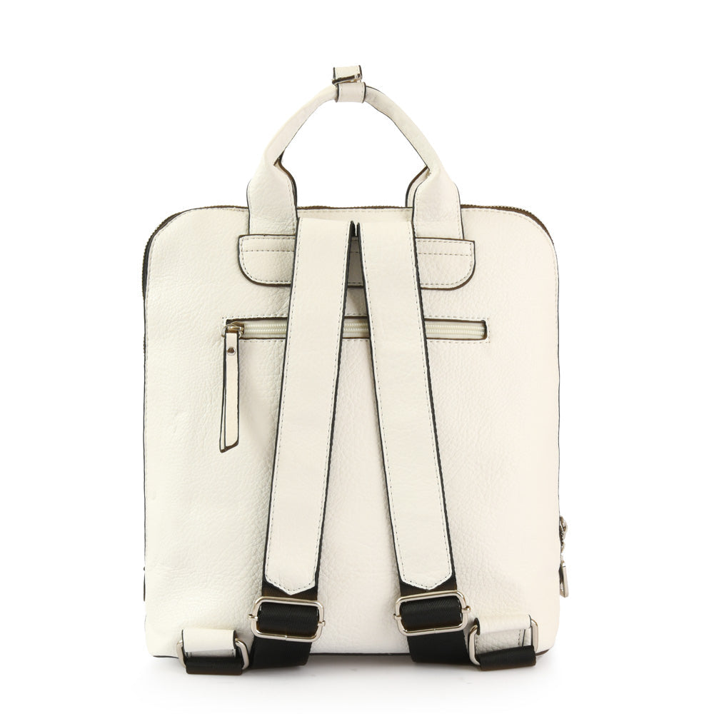 Renate White Medium Backpack