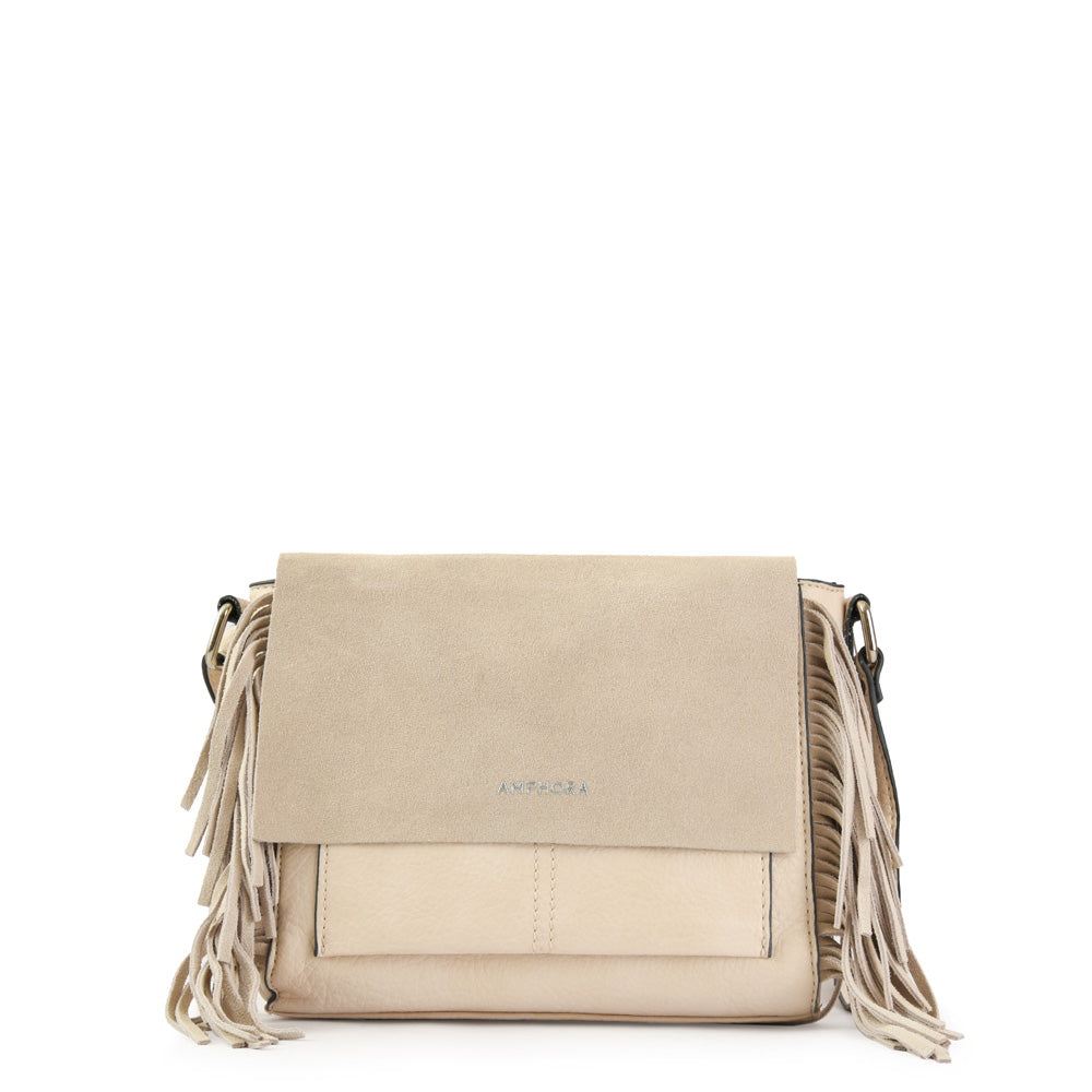 Sandy Medium Crossbody Bag Raw White