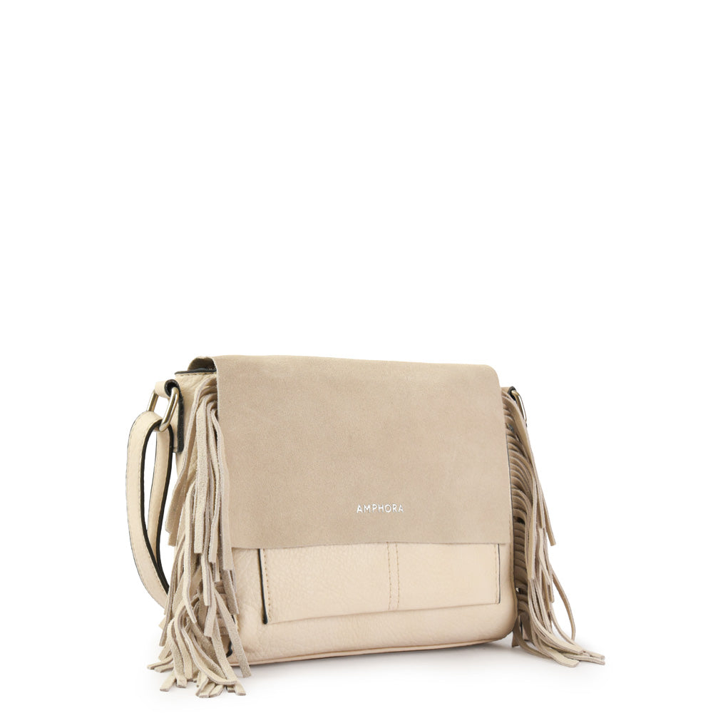 Sandy Medium Crossbody Bag Raw White