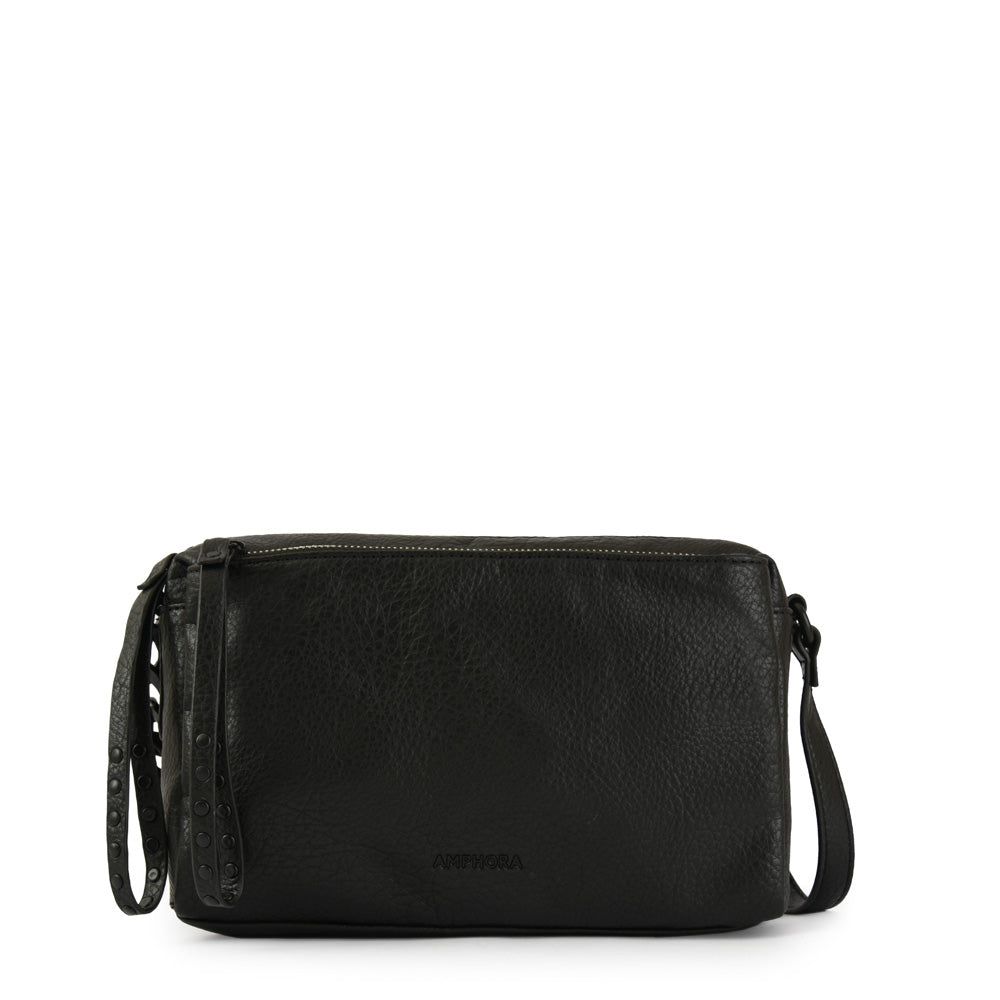 Stefi medium black crossbody wallet