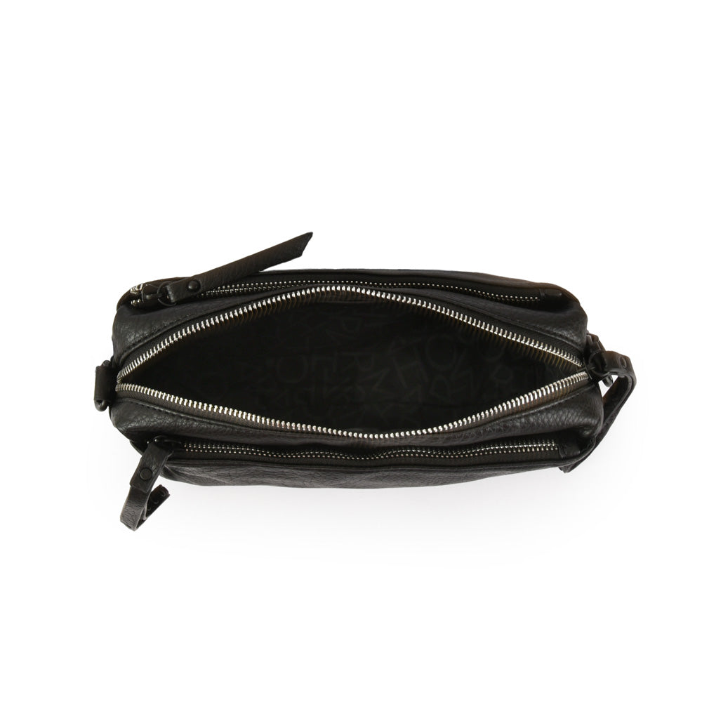 Stefi medium black crossbody wallet