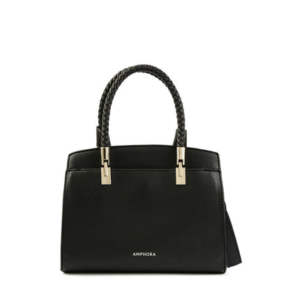 Wallet Two Handles Three divisions small black rosine