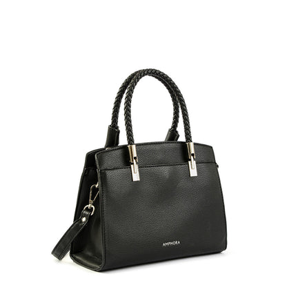Wallet Two Handles Three divisions small black rosine