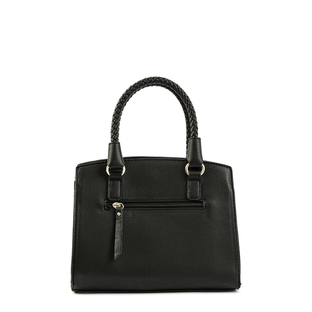 Wallet Two Handles Three divisions small black rosine
