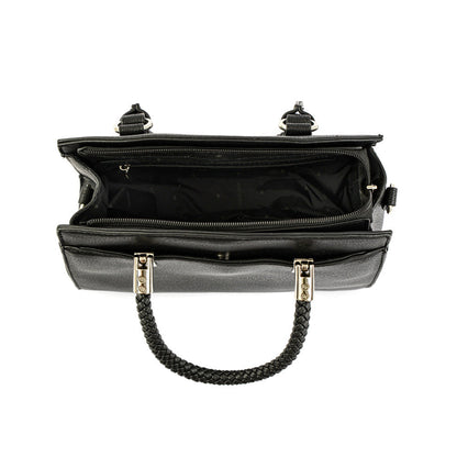Wallet Two Handles Three divisions small black rosine