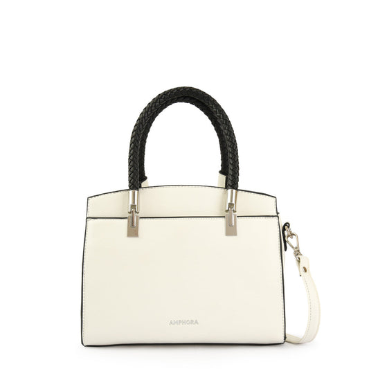 Wallet Two Handles Three divisions small white rosine