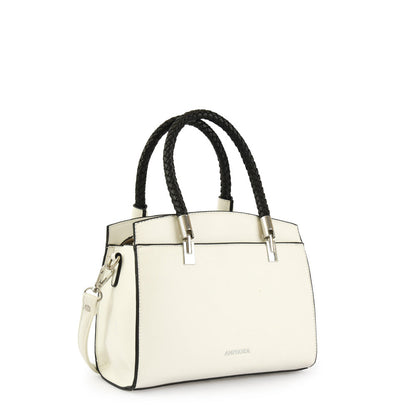 Wallet Two Handles Three divisions small white rosine