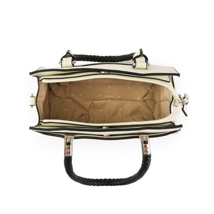Wallet Two Handles Three divisions small white rosine