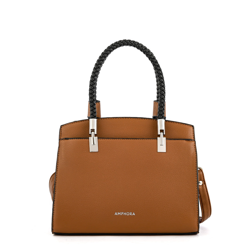 Wallet Two Handles Three divisions small brown rosine