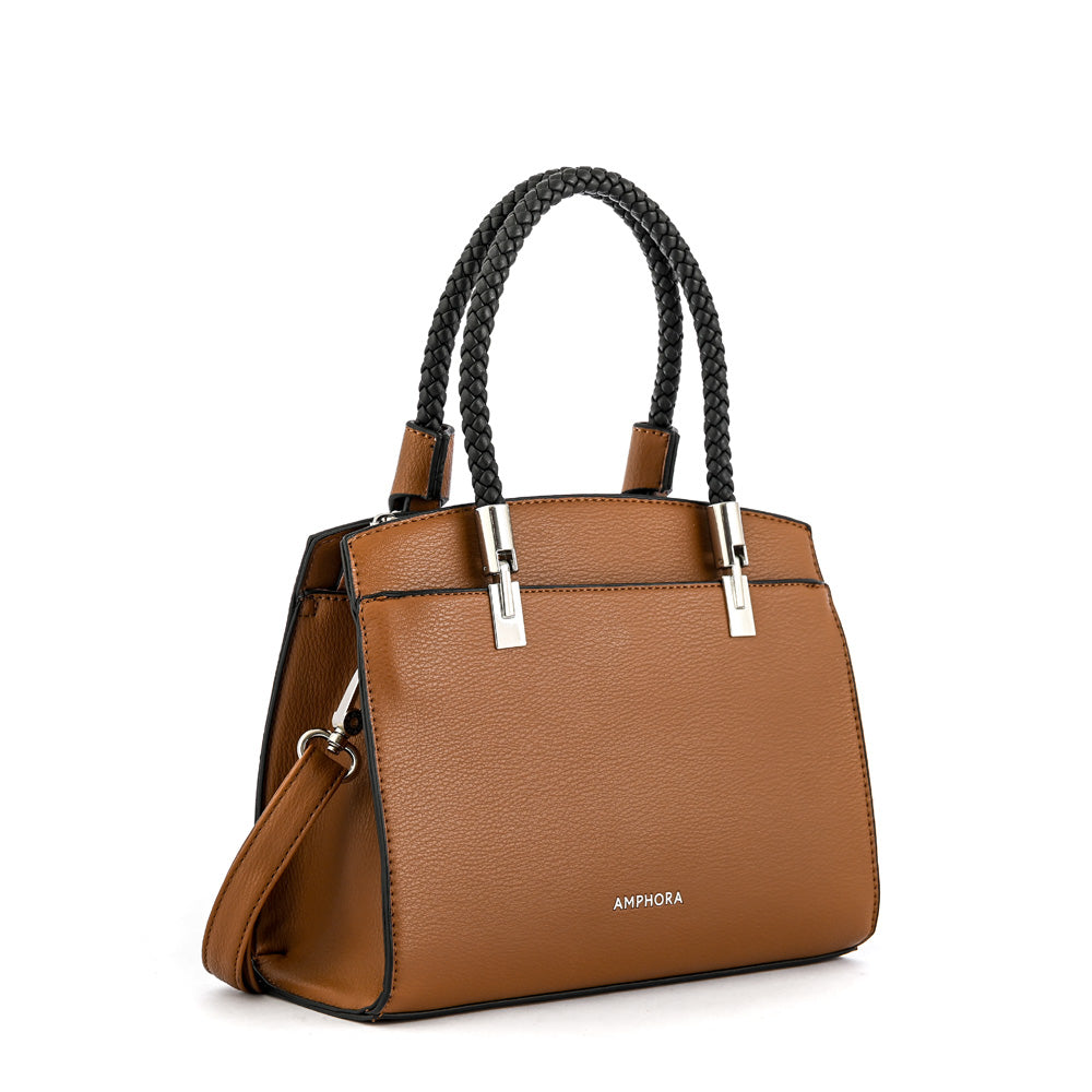 Wallet Two Handles Three divisions small brown rosine