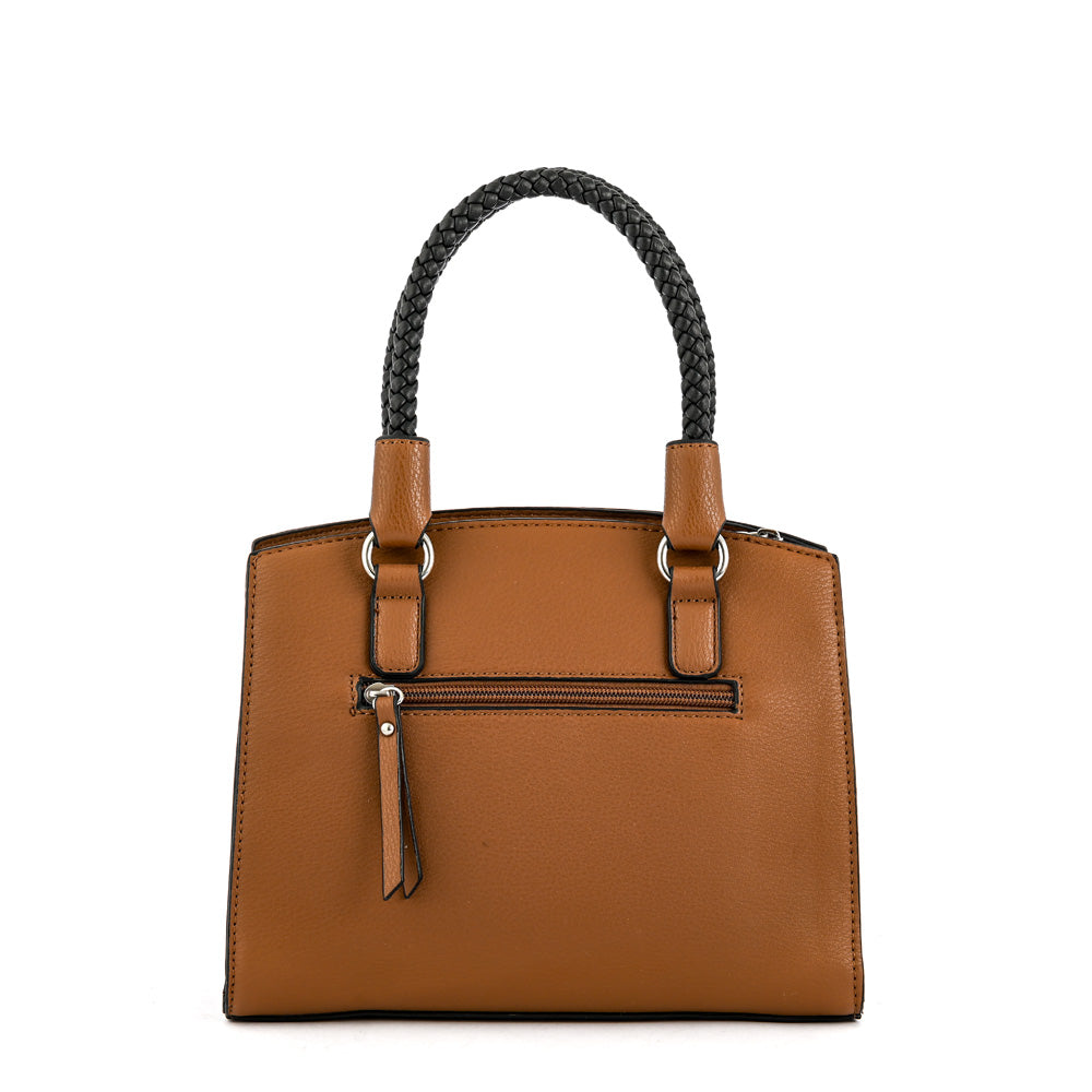 Wallet Two Handles Three divisions small brown rosine