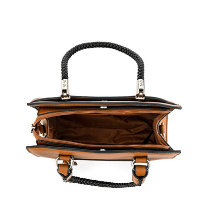 Wallet Two Handles Three divisions small brown rosine