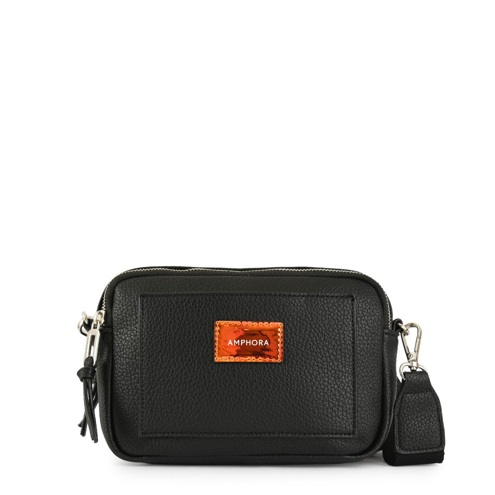 Small Lisse Black Crossbody Wallet