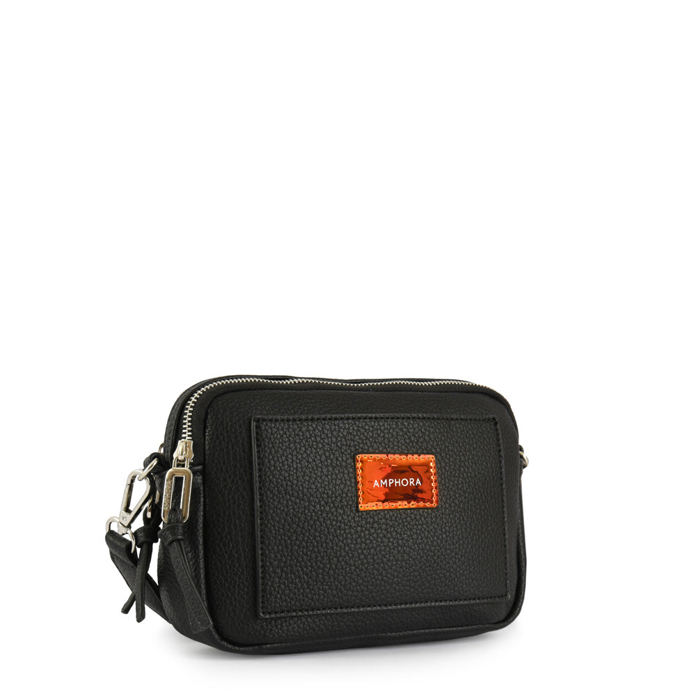 Small Lisse Black Crossbody Wallet