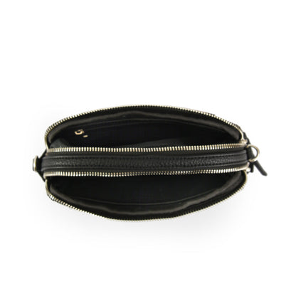 Small Lisse Black Crossbody Wallet
