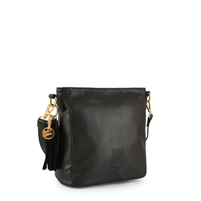 Medium black lioben crossbody wallet