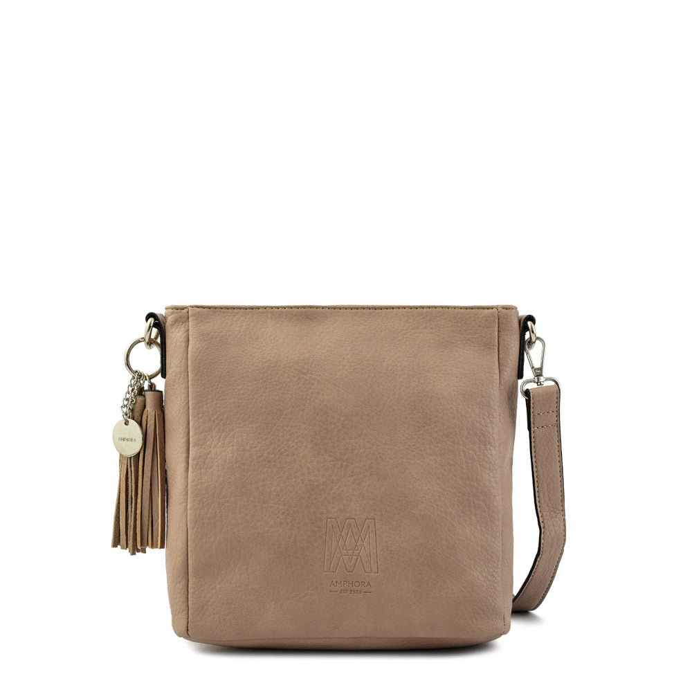 Lioben taupe medium crossbody wallet