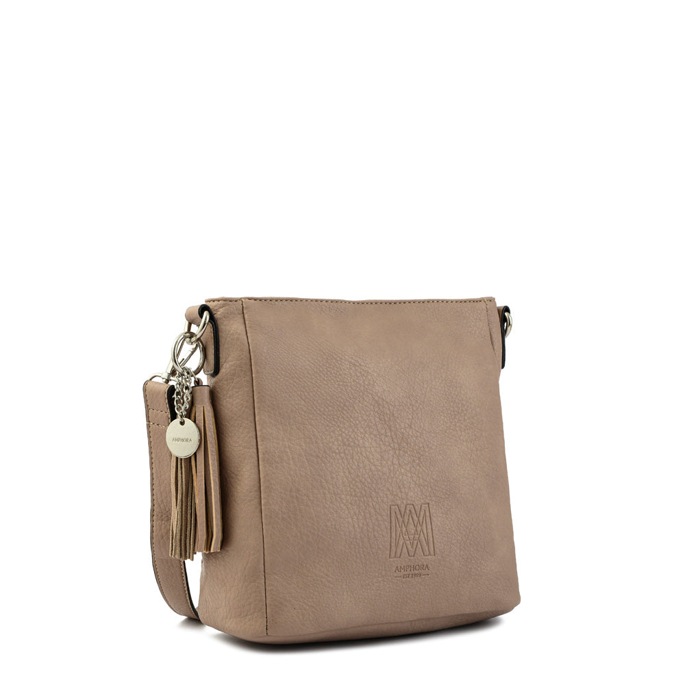 Lioben taupe medium crossbody wallet