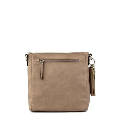 Lioben taupe medium crossbody wallet