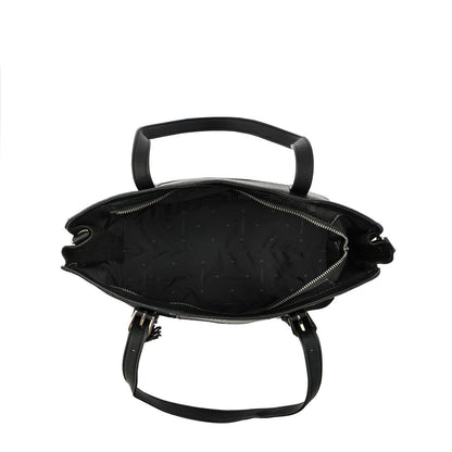 Medium black sumy two-handle wallet