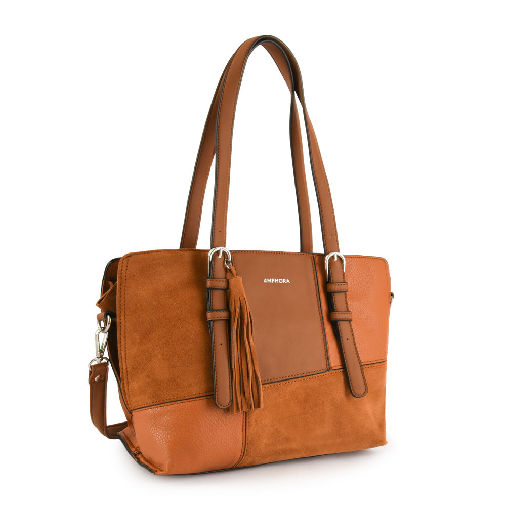 Medium brown sumy two-handle wallet