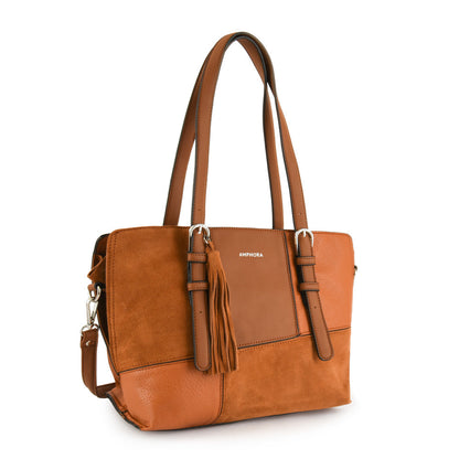 Medium brown sumy two-handle wallet